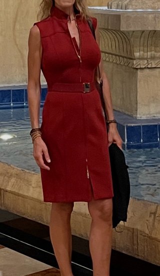 Vestido Tommy Hilfiger Rojo Burdeos