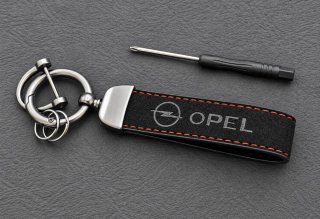 OPEL Llavero de Alcantara Tacto Piel Cuero Regalo