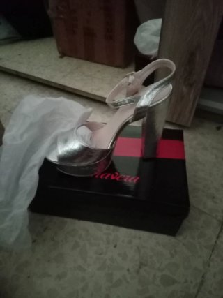 Tacones de Plataforma Plateados