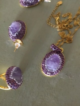 Conjunto de Bisutería Morado y Dorado