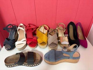 Lote de 9 pares de zapatos y sandalias
