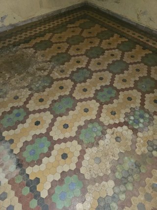 Suelo de Mosaico Hexagonal Antiguo