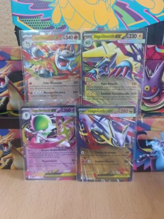 Lote de 4 Cartas Pokémon Mega EX del set mega evol