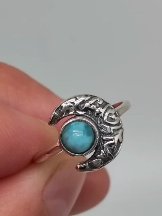 Anillo de Plata 925 y Larimar