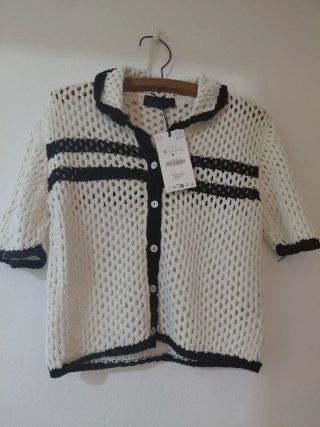 Chaqueta de punto manga corta