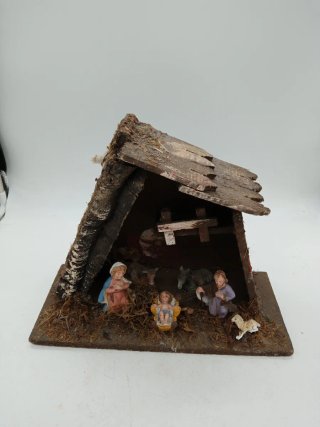 Casetta Presepe Sacra Famiglia 24x31 cm
