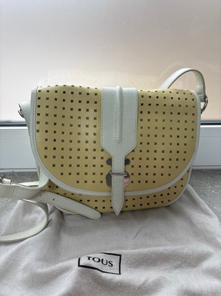 Bolso bandolera PIEL TOUS amarillo y blanco