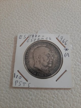 Moneda 100 Pesetas Plata 1966 Estrella 69