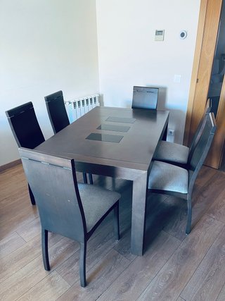 Mesa de Comedor Extensible y 6 Sillas