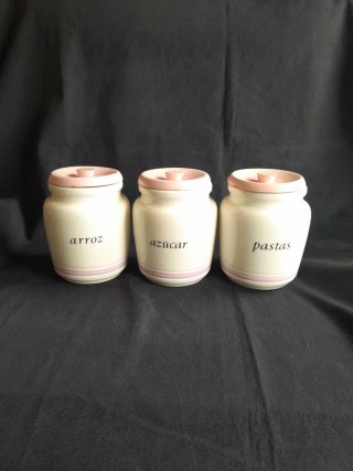 Set de 3 Tarros de Cocina Antiguos