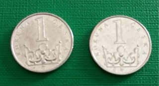2 Monedas 1 Corona República Checa