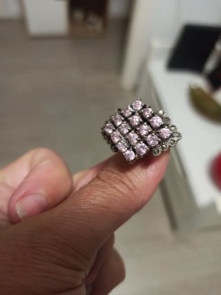 Anillo de plata con amatistas y marcasitas
