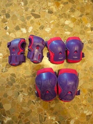 Protecciones patinaje Oxelo XXS (2XS) rosa/morado