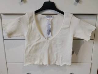 Camiseta Manga Corta Zara Beige