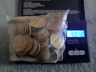 Lote de 500g de Monedas de 1 Peseta cobre