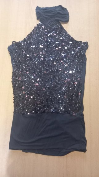Top Negro de Fiesta con Lentejuelas