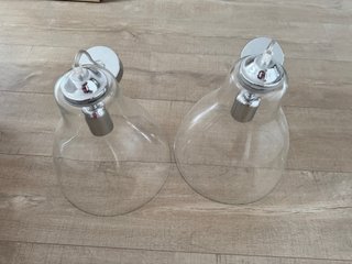 2 Lámparas de Techo de Cristal