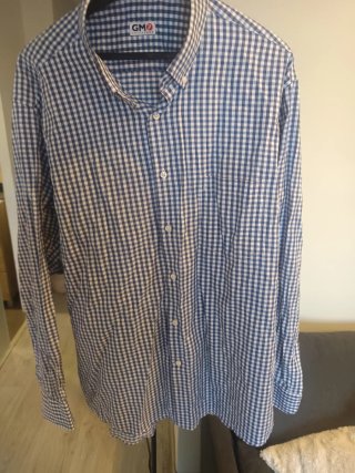 Camisa GM7 Cuadros Azul y Blanco Talla L
