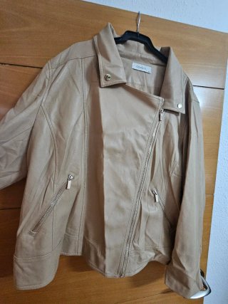 Chaqueta de cuero beige Cojonel