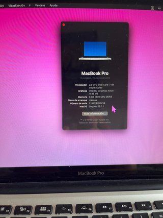 MacBook Pro 13" (Mediados 2012) | Intel i7 2,9 GHz