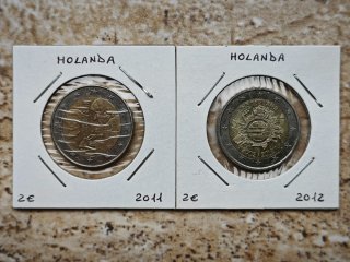 Lote 2 Monedas 2 Euros Conmemorativas Holanda