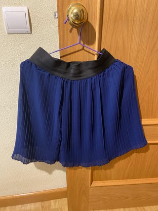 Falda plisada azul