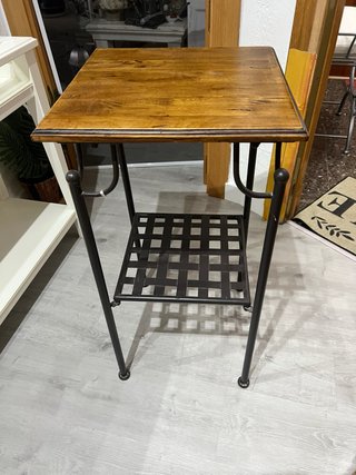 Mesa Alta Auxiliar de Madera y Forja