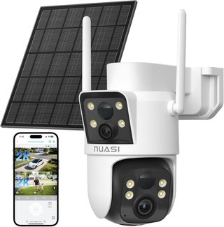 Cámara Vigilancia WiFi Exterior Solar Doble Lente