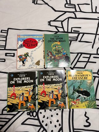 Lote 5 cómics The Adventures of TINTIN en inglés.