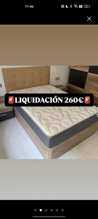Cama doble con canapé y colchón a estrenar