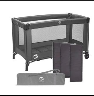 Cuna de Viaje Plegable Gris