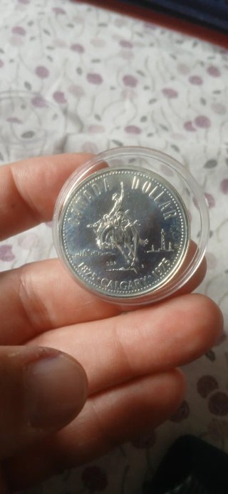 Moneda Dollar Plata Canadá Calgary 1975