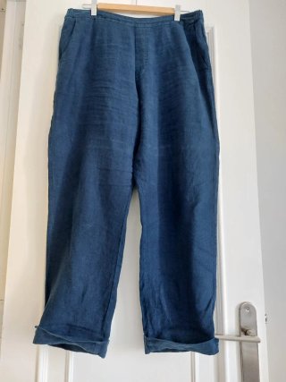Pantalón de lino azul