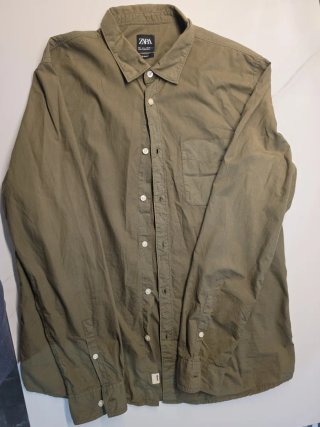 Camisa Zara Verde Oliva Talla L