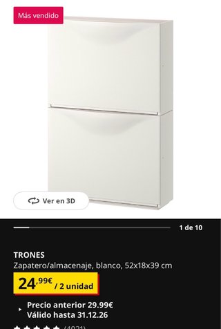 Zapatero Trones Ikea (2 unidades)