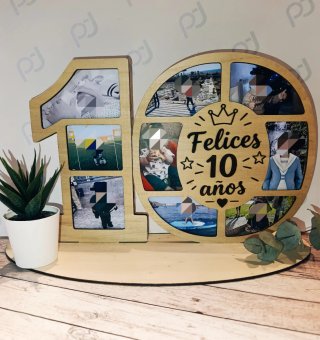 Marco de Fotos Personalizado 10 Años