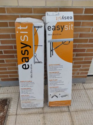 2 Bancos Plegables EasySit 183x25x43 cm