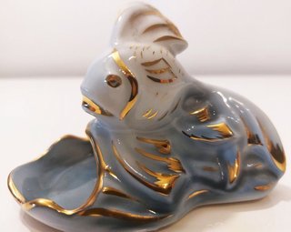 Limoges figura porcelana francesa pez 1920