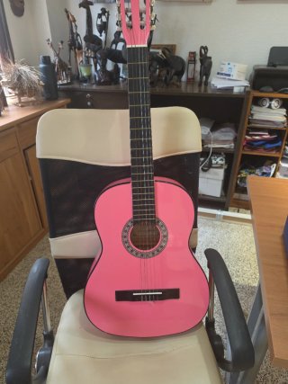 Guitarra Española Infantil Rosa con Funda