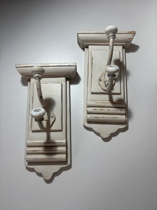 Set 2 Percheros de Pared hierro forjado y madera