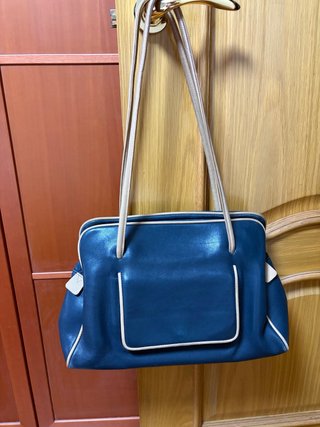 Bolso Azul y Beige