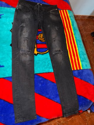 Pantalones Vaqueros Pitillo Negros