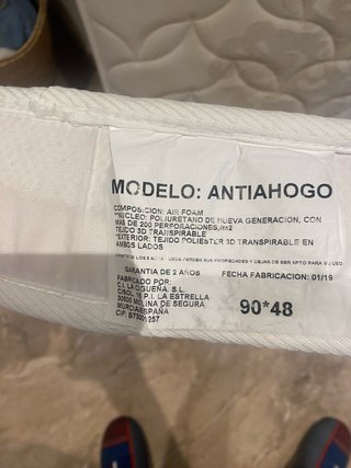 Colchón Antiahogo para Minicuna 90x48 cm
