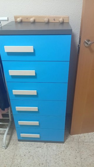 Cómoda Azul de 6 Cajones