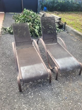 Set de 2 Hamacas de Jardín Marrones