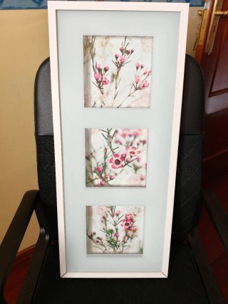 Cuadro IKEA con 3 láminas florales