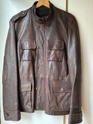 Chaqueta de Piel Marrón Talla 42