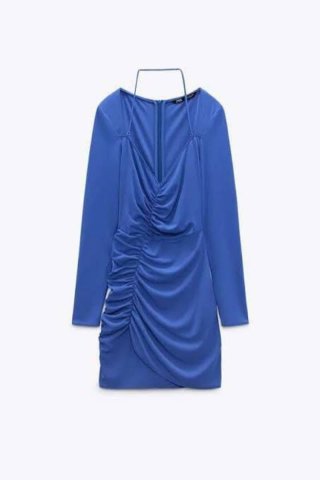 Vestido corto azul Zara