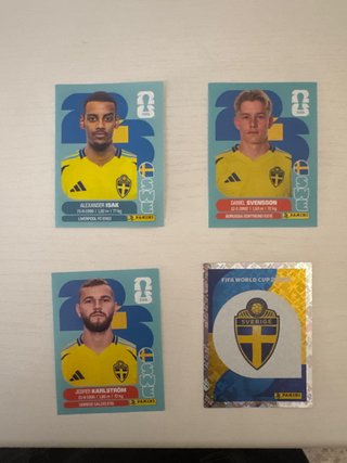 4 Cromos Mundial Suecia Panini
