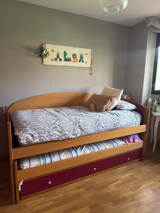 Cama nido 90cm con cama extraíble y 3 cajones